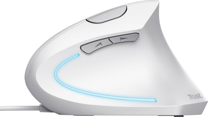 Maus Trust Verto, me kabllo, USB, i bardhë
