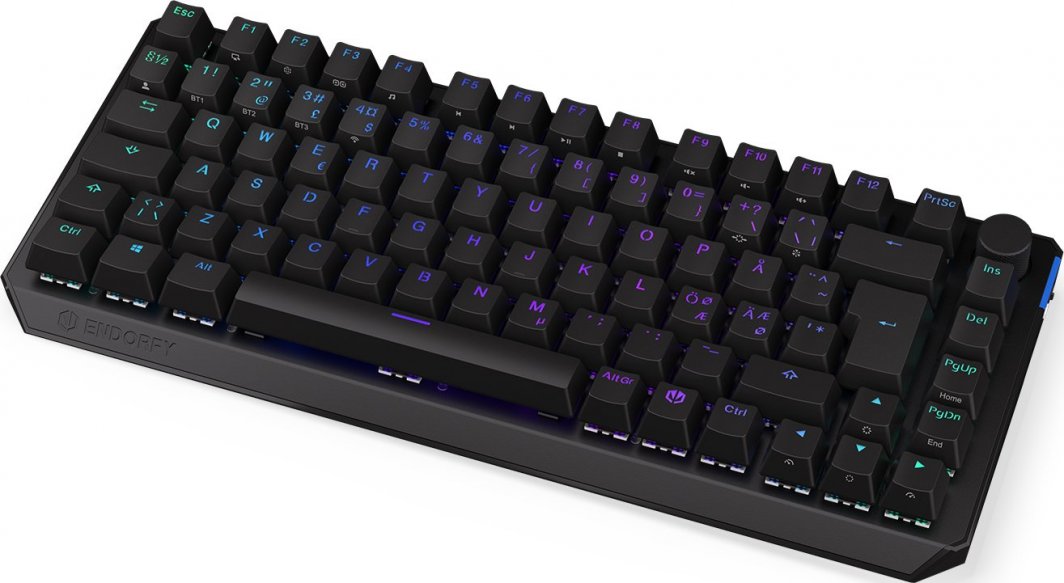 Tastierë gaming Endorfy Thock 75% Wireless, mekanike Kailh Black Box, RGB, e zezë