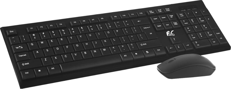 Set tastierë dhe maus NanoRS RS580, wireless 2.4GHz, 1200 DPI, i zi