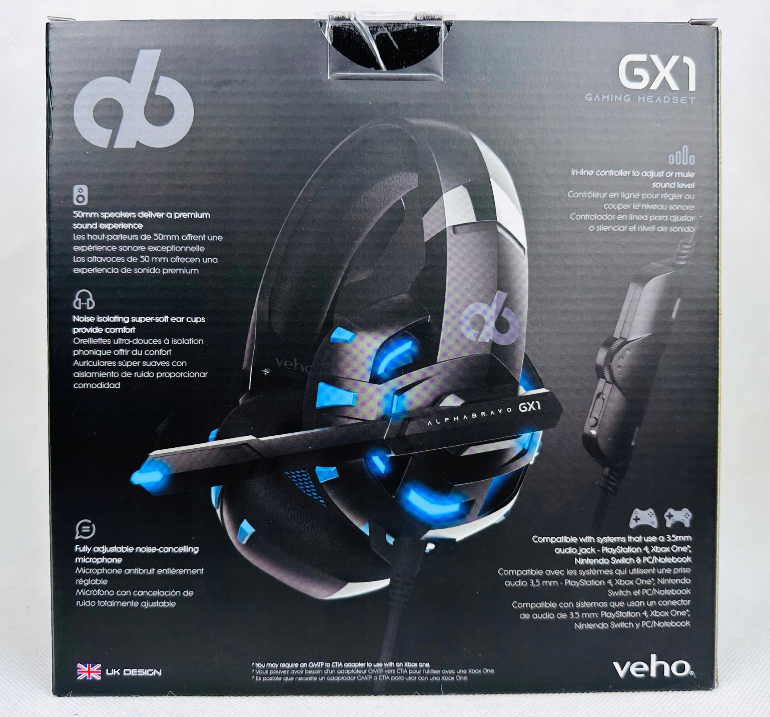 Kufje gaming Veho Alpha Bravo GX-1, 50mm, me mikrofon, të zeza