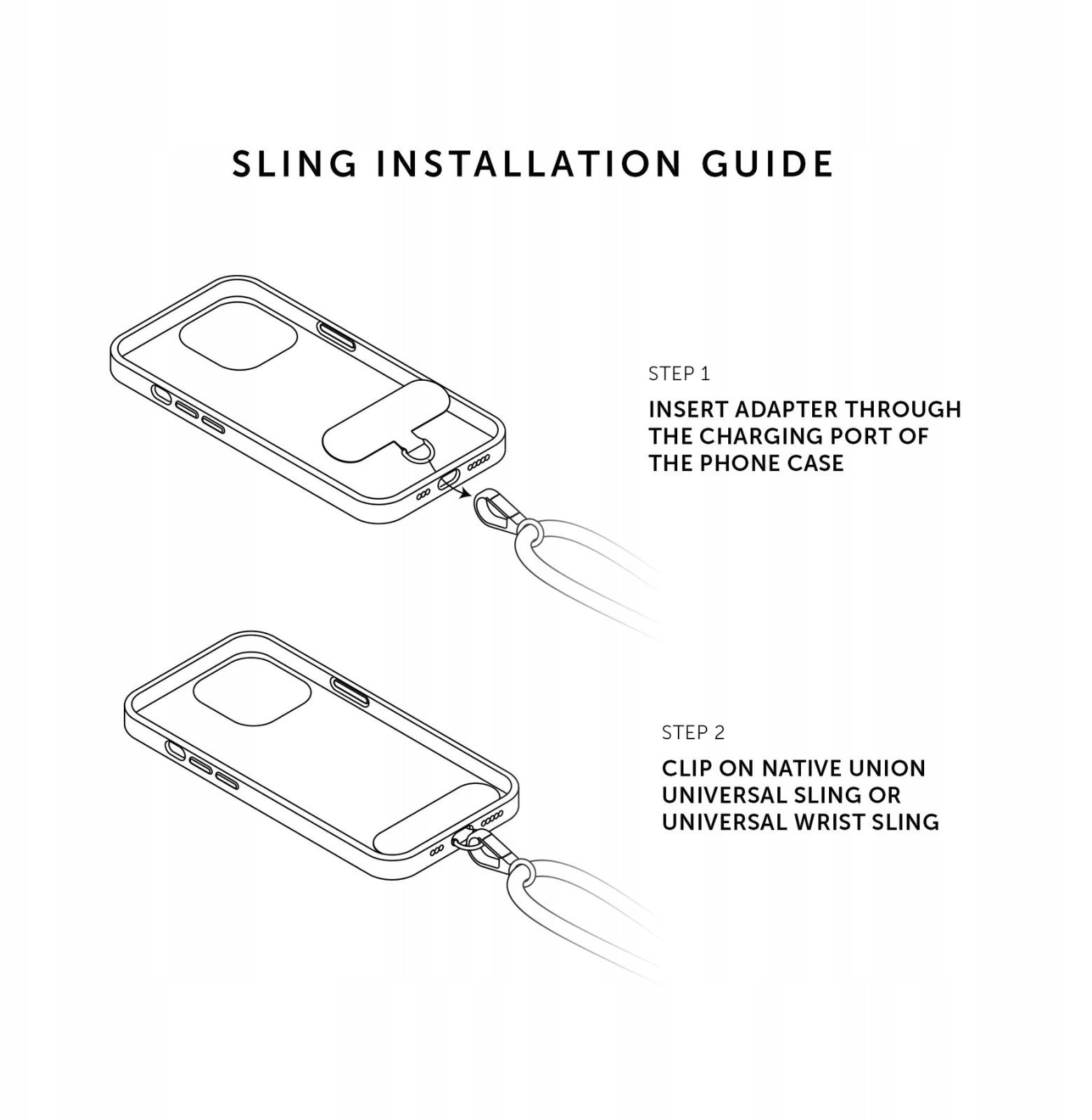 Rrip telefoni Native Union City Sling, litar për smartphone, i zi