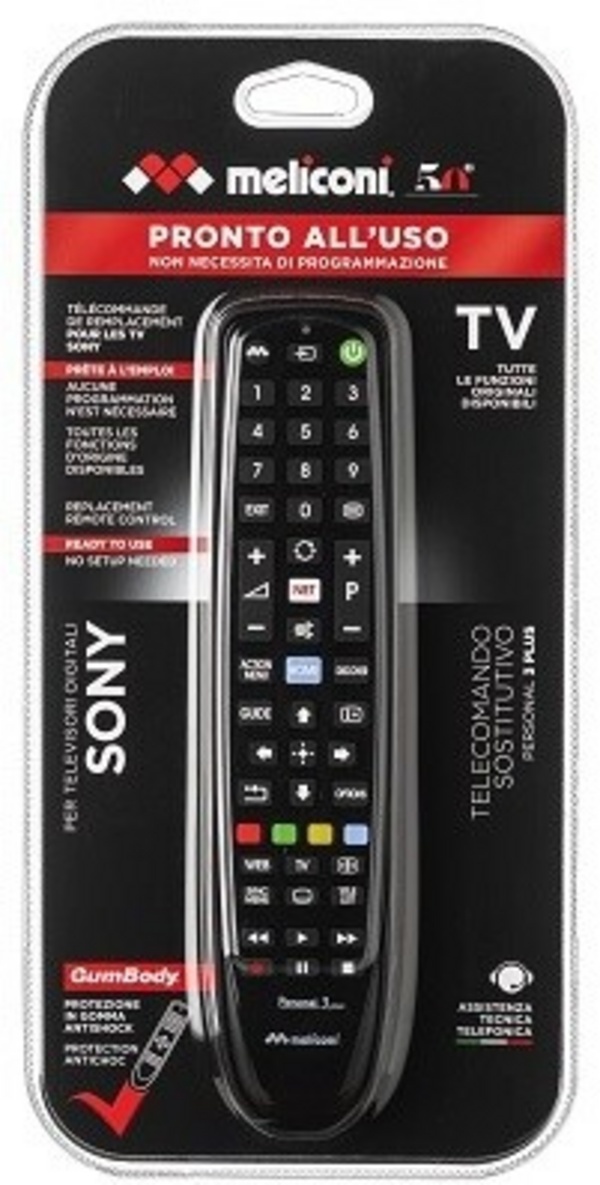 Telekomandë universale Meliconi GUMBODY PERSONAL 3 për TV Sony
