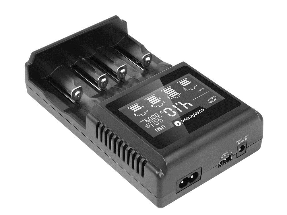 Karikues baterish EverActive UC-4000, universal Ni-MH Li-ion, ekran LCD, i zi