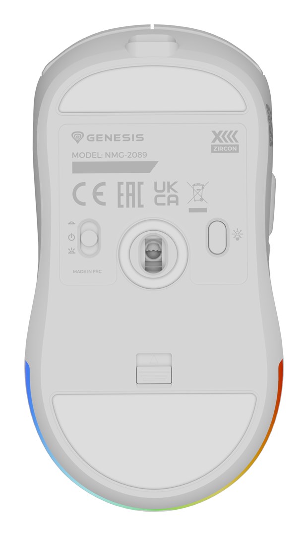 Maus Genesis Zircon XIII, Wireless dhe USB-C, 26000 DPI, i bardhë
