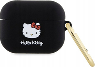 Mbulesë silikoni për AirPods Pro Hello Kitty, likuide, e zezë
