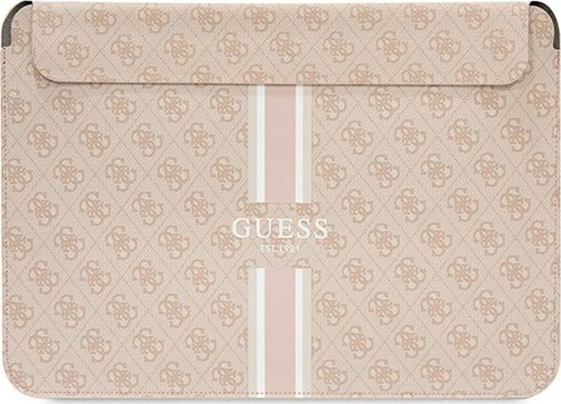 Mbulesë laptopi Guess 4G Printed Stripes, për 16" MacBook, rozë