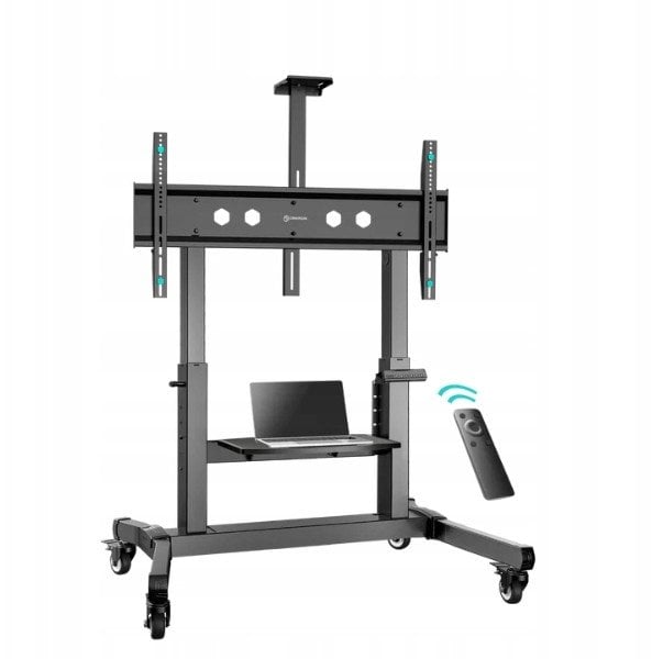 Stendë TV motorike ONKRON TS1991 eLift, 50-100", lartësi e rregullueshme, me rrota, e zezë