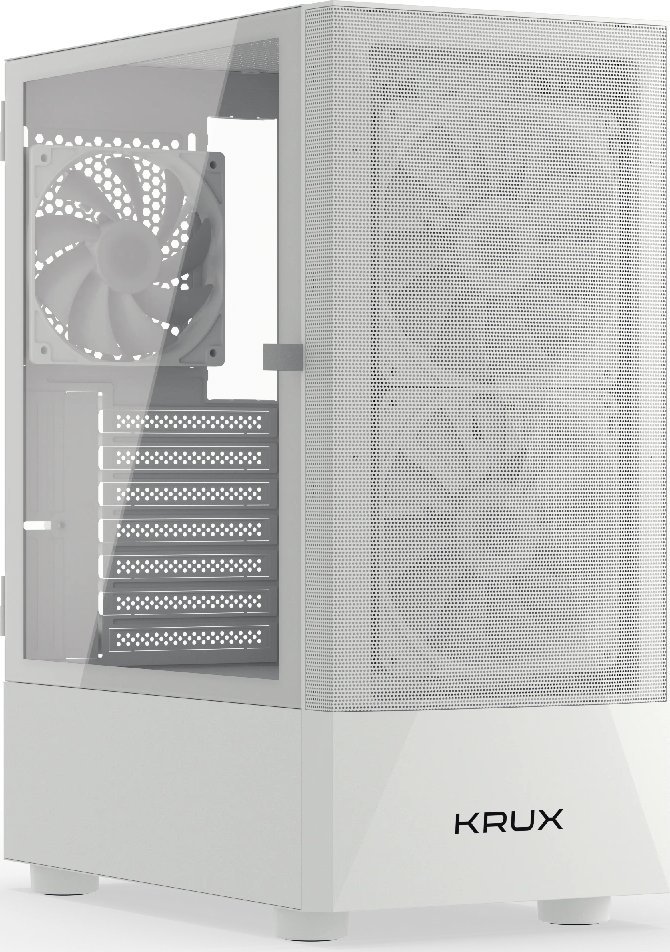 Kasë Krux Vako, e bardhë RGB, Midi Tower