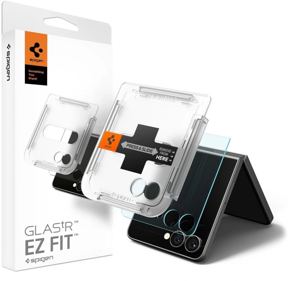Заштитно стакло Spigen Glas.TR EZ Fit HD за Samsung Galaxy Z Flip7, калено стакло, висока транспарентност