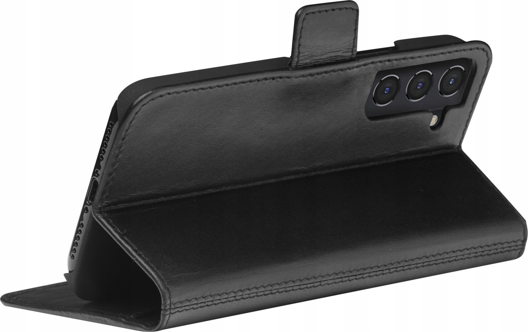 Këllëf portofol Dbramante1928 Copenhagen Slim për Galaxy S22, lëkurë natyrale, RFID, i zi