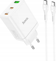 Karikues muri Hoco N6, 35W PD QC, 2x USB C 1x USB A me kabllo Type C në Type C, i bardhë