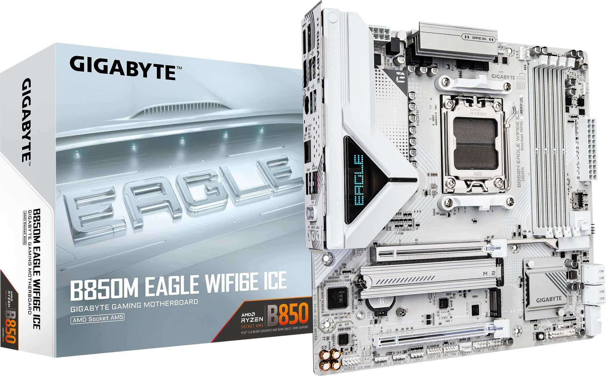 Motherboard GIGABYTE B850M EAGLE WIFI 6E ICE, DDR5, PCIe 5.0 M.2, me WiFi