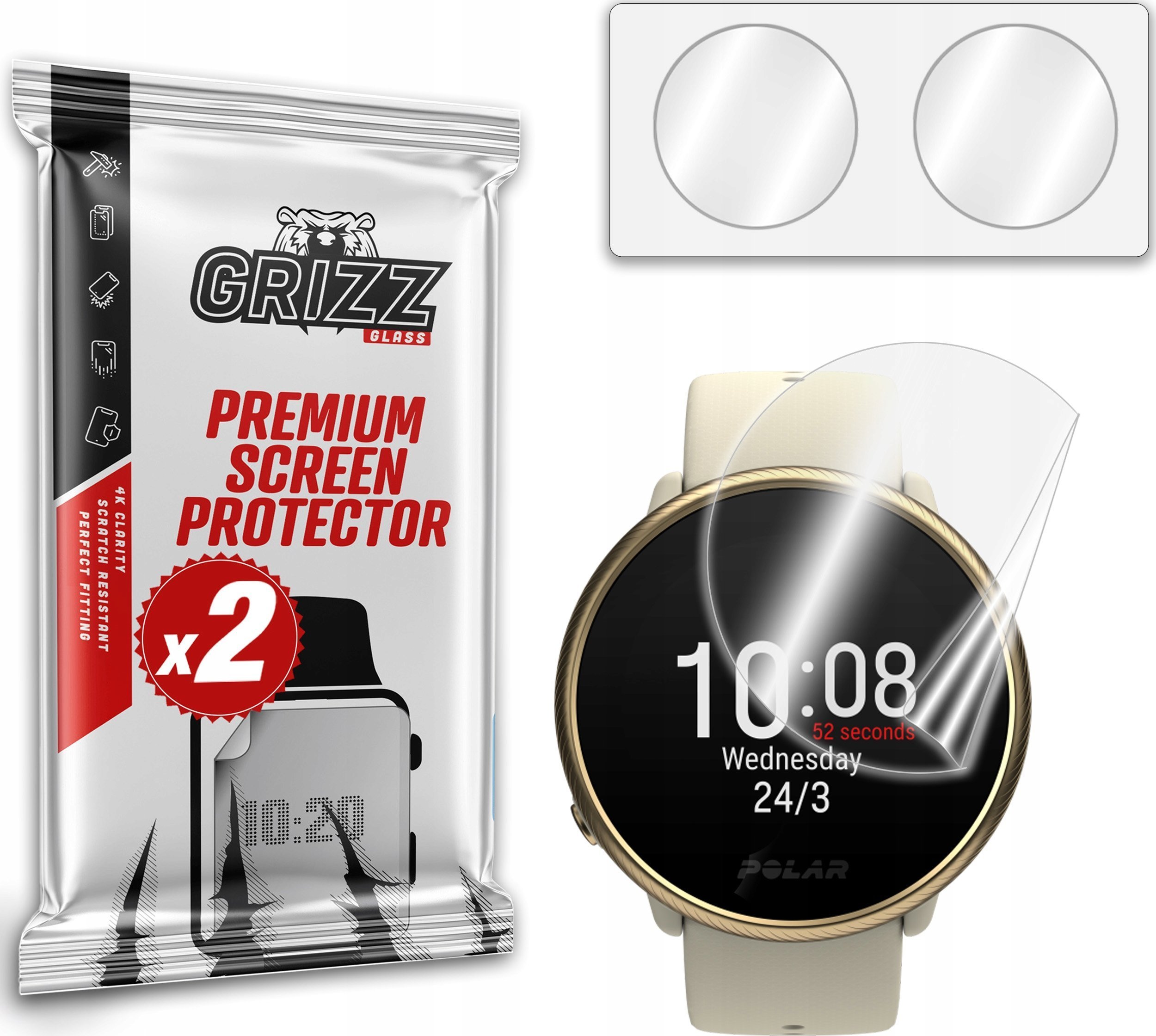 Mbrojtëse ekrani Grizz CeramicFilm për Polar Ignite 2, fleksibile, transparente