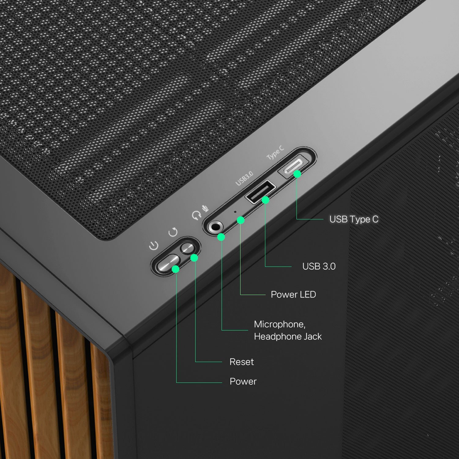 Kuti PC Zalman P10 Namu, mini tower MATX, xham i temperuar, e zezë me dru