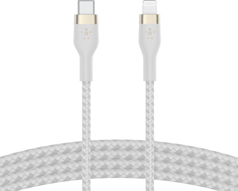 Kabllo Belkin BOOST CHARGE PRO Flex, USB C në Lightning, 3m, e bardhë