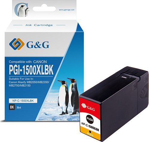 Kartutçë boje G&amp;G Compatible Canon PGI-1500XLBK, e zezë