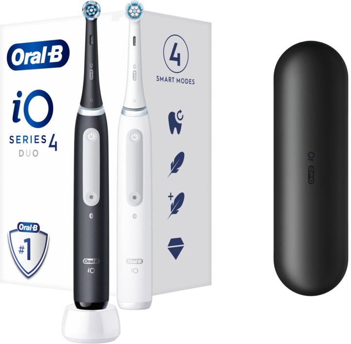 Furçë elektrike për dhëmbë Oral-B iO4 Series Matt Black + Quite White DUO Pack