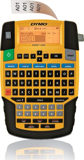 Принтер за етикети Dymo RHINO 4200, професионален, пренослив, жолт