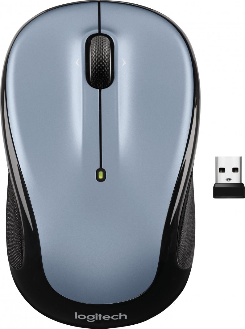 Maus Logitech, wireless, USB, i zi dhe i argjendtë