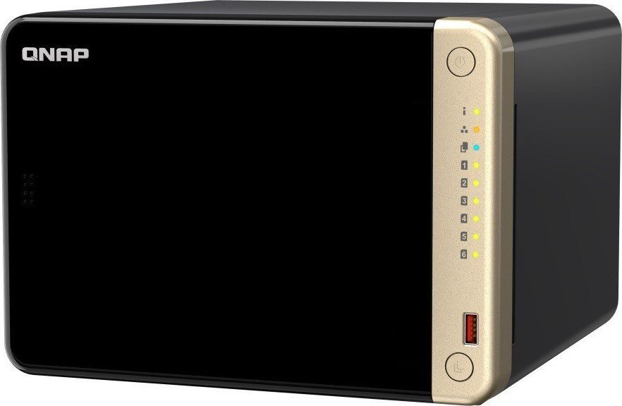 NAS сервер QNAP TS-664 8GB, 6 слотови, 2.5GbE, сив
