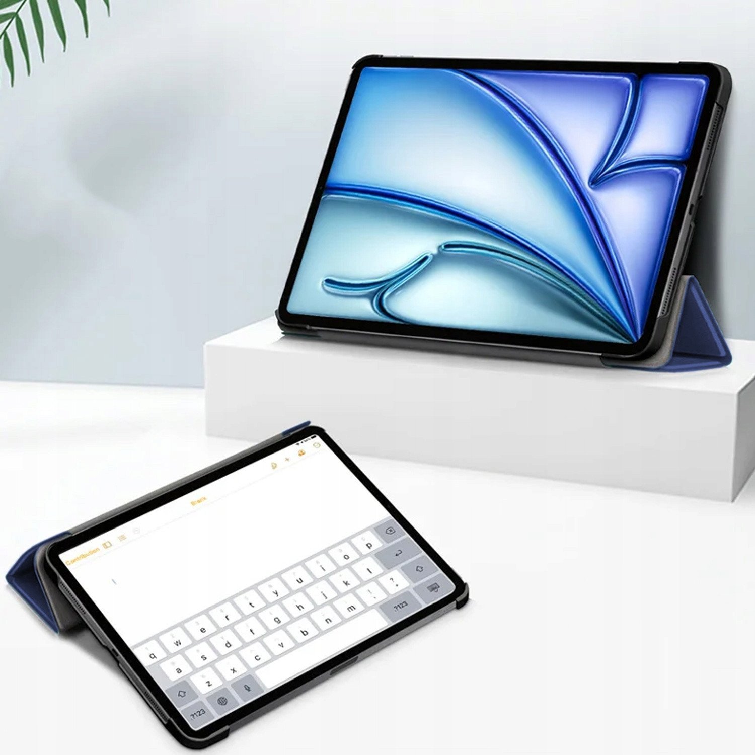 Kuti mbrojtëse për tablet iPad Air 13 Gen 6 2024, smart cover, blu e errët