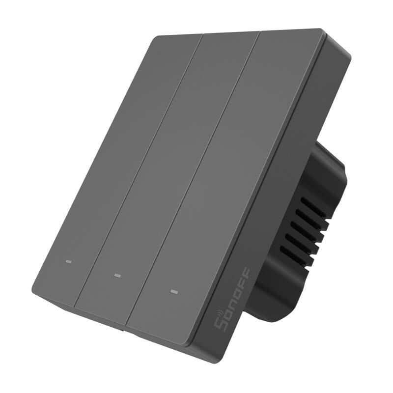 Çelës muri i mençur Sonoff M5-3C-80, 3 kanale, Wi-Fi, i zi