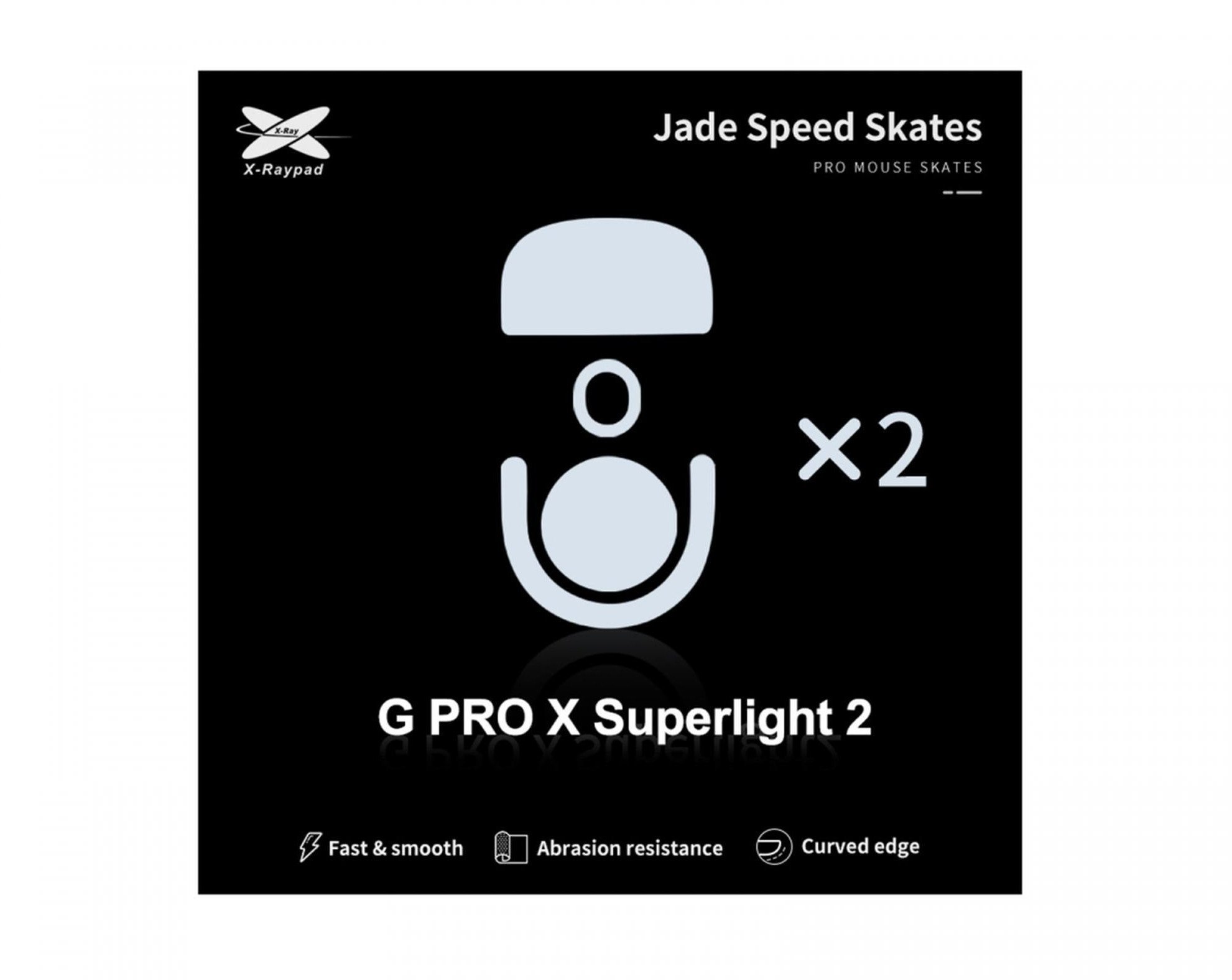 Këmbëza maus X-Raypad Jade Speed për Logitech G Pro X Superlight 2, PTFE i pastër, rrëshqitje e shpejtë, të bardha