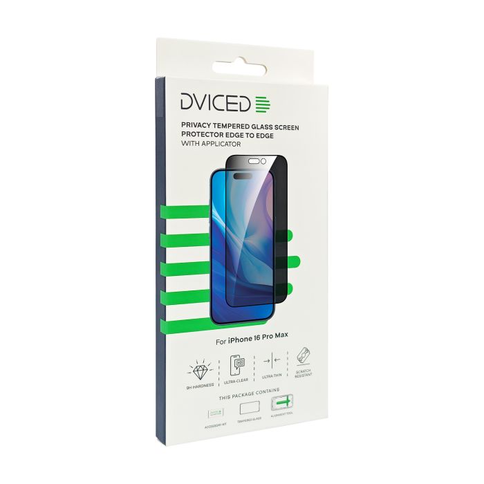 Dviced Privacy Tempered Glass Screen Protector Edge To Edge For iPhone 16 Pro Max With Applicator