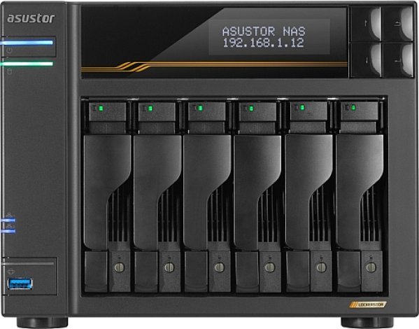 NAS Asustor Lockerstor 6 Gen3 AS6806T, AMD Ryzen, 16GB DDR5, 6 slote, gri