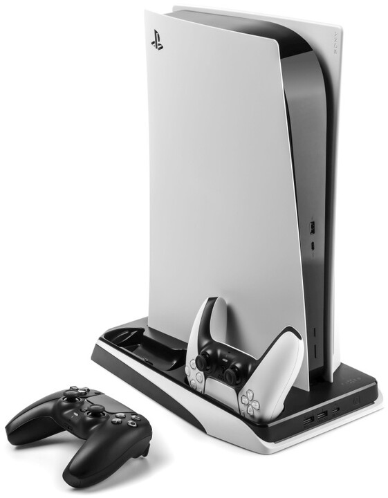 [OUTLET] Stacion karikimi shumëfunksional FIXED për PlayStation 5, bardh e zi