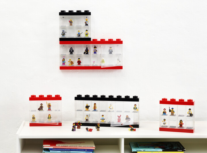 Kuti koleksionuese LEGO për 8 minifigura, e kaltër / transparente 