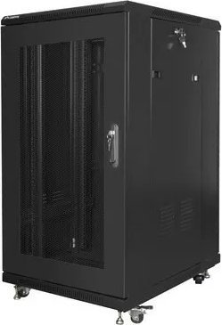 Kabinet rrjeti Lanberg Standing Cabinet 19" 22U FF01-6822-23B, çelik, i zi