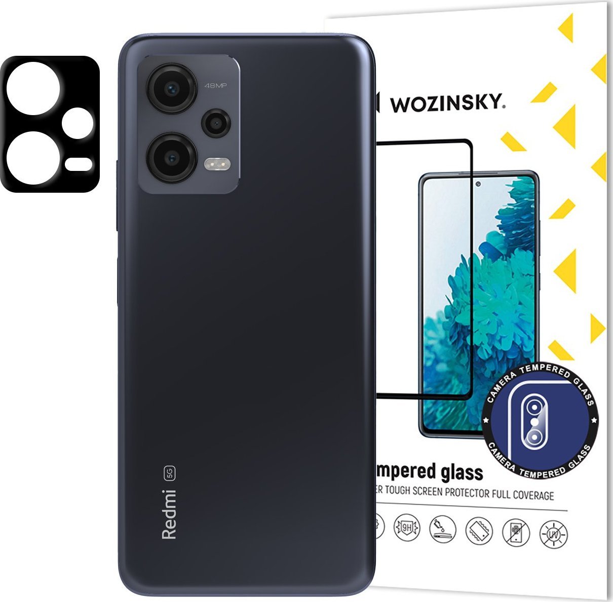 Xham mbrojtës kamerë Wozinsky për Xiaomi Redmi Note 12 5G Poco X5 5G, 9H, 0.2mm, transparent