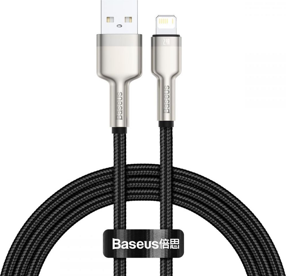 Kabllo USB Baseus CALJK-A01, USB-A në Lightning, 1 m, i zi