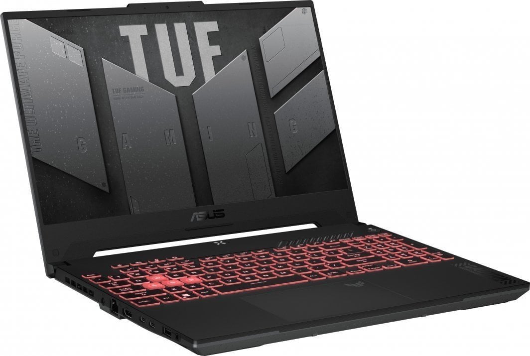 Laptop ASUS TUF Gaming A15, 15.6" 144 Hz, AMD Ryzen 7 7735HS, 16 GB RAM, 512 GB SSD, NVIDIA GeForce RTX 4060, i zi dhe i hirtë
