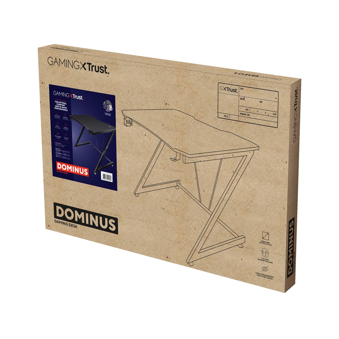 Tavolinë Gaming Trust GXT 711X Dominus, 65kg, ABS/PC, e zezë
