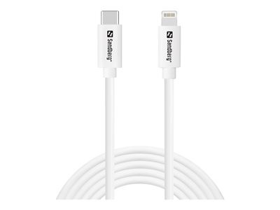 Kabllo karikimi Sandberg USB C në Lightning, PD, 2m, e bardhë