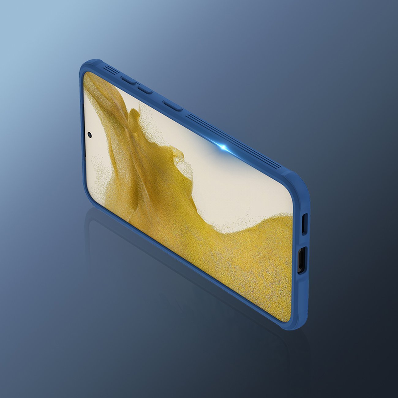 Mbulesë telefoni Nillkin CamShield Pro, për Samsung Galaxy S22, mbrojtëse me kapak kamere, blu