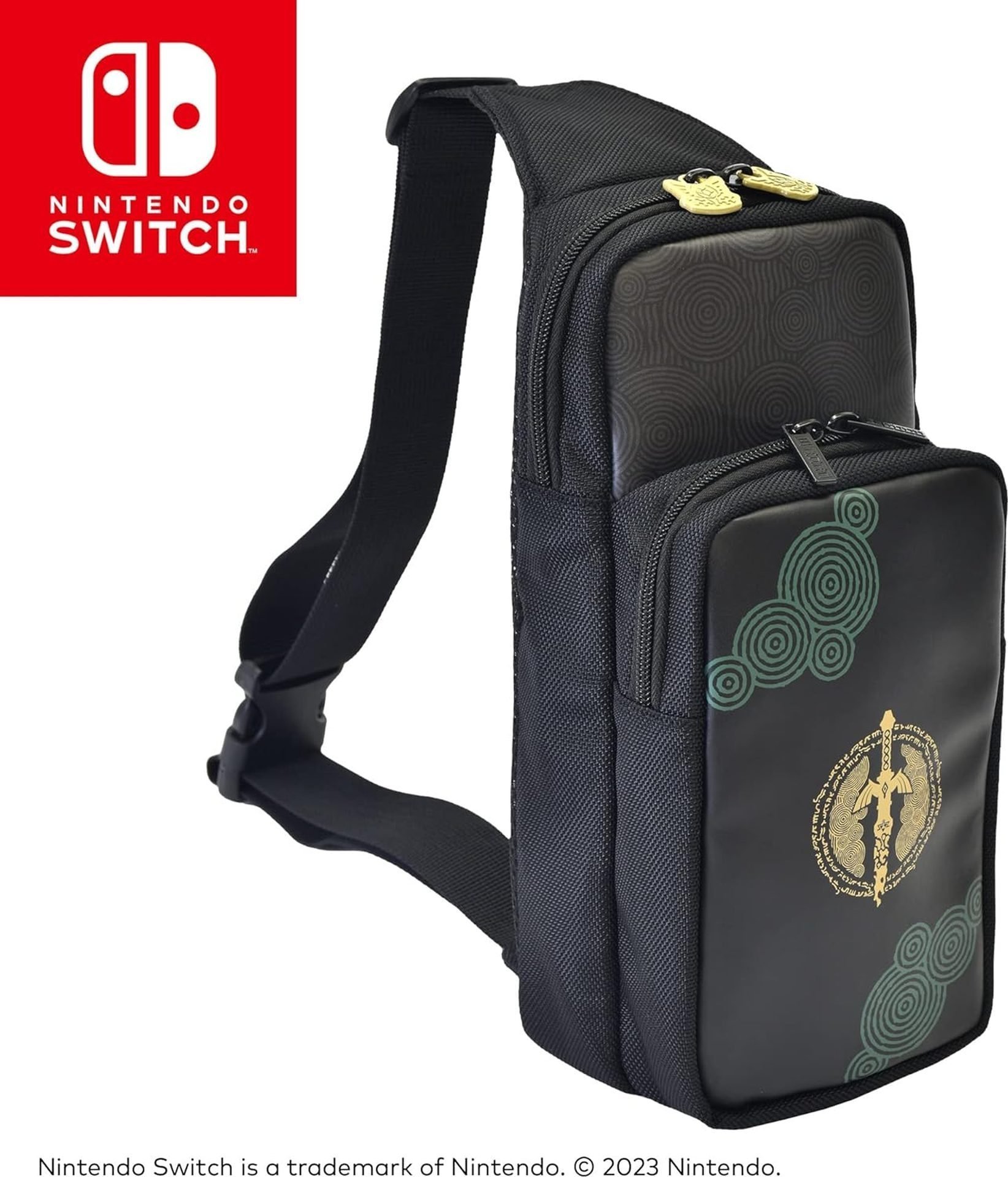 Çantë shpine Hori Switch Shoulder Backpack Zelda Tears of the Kingdom, për Nintendo Switch, me rrip shpatulle, shumëngjyrëshe