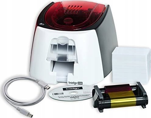 Printer kartelash Evolis Badgy 200, termik me ngjyra, 300 dpi, i bardhë