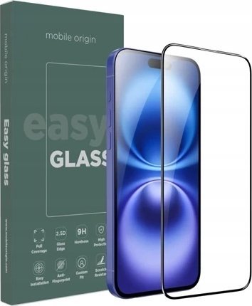 Заштитно стакло за екран Mobile Origin EasyGlass за iPhone 15 и iPhone 16, висока издржливост, проѕирно