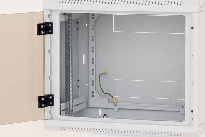 Kabinet muror TRITON Delta 4S 4U, 19", derë xhami sigurie, gri e hapur
