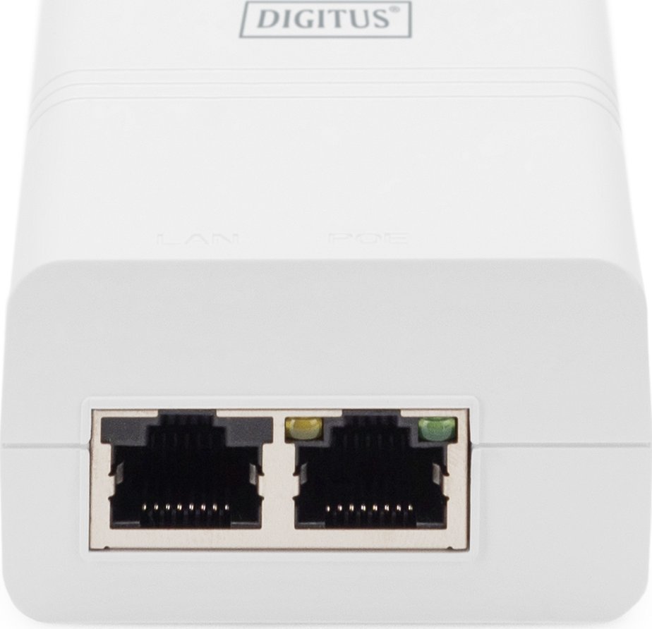 Injektor PoE Digitus 802.3af, 48V 15.4W, Gigabit, i bardhë
