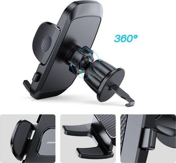 Mbajtës telefoni për veturë Joyroom JR-ZS259, montim në pult ose xham, rrotullim 360°, i zi