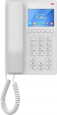 Хотелски телефон Grandstream GHP630W, WiFi 6, екран во боја, бел