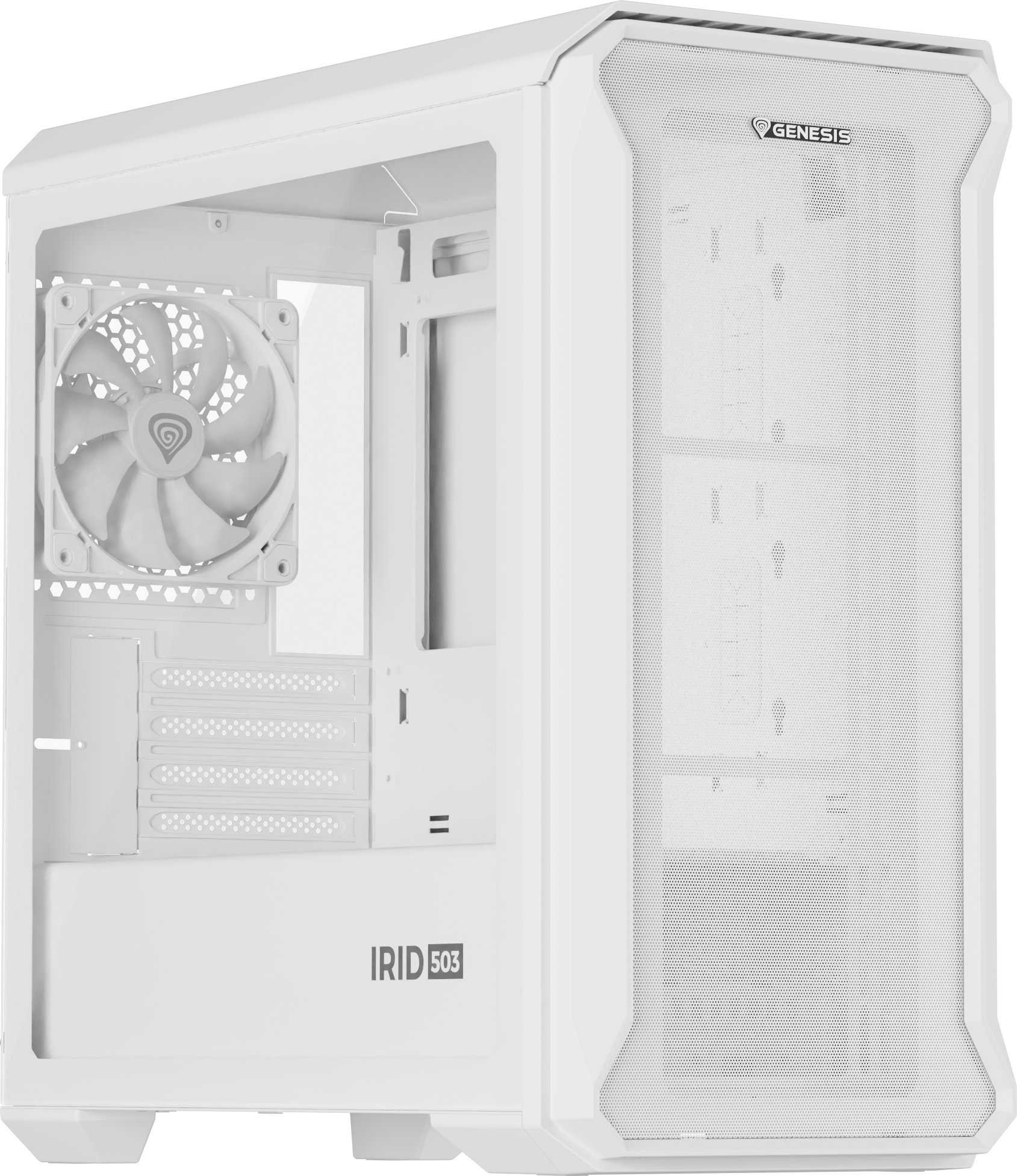 Kuti kompjuteri Natec Genesis Irid 503 ARGB Lite, Micro Tower MATX Mini ITX, panel xhami i temperuar, e zezë