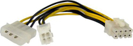 Kabllo StarTech Molex - ATX/EPS 8-pin, 0.15m, e verdhë