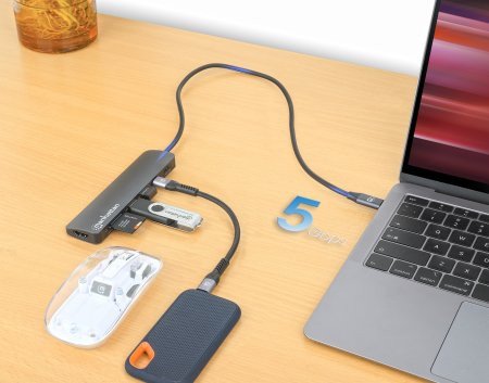 Hub USB C Manhattan 7 në 1, HDMI 4K, Power Delivery 100W, gri