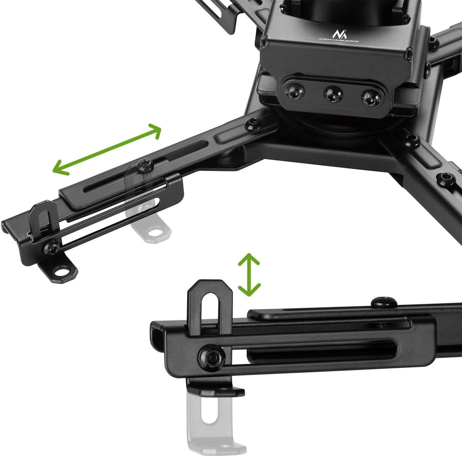 Mbajtëse tavanore për projektor Maclean MC-913, 80-980mm, 35kg, e zezë
