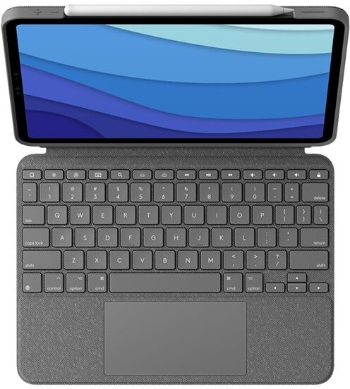 Mbrojtëse Logitech me tastierë për Apple iPad Pro 11 "(gjenerata 1, 2, 3), US, e hirtë